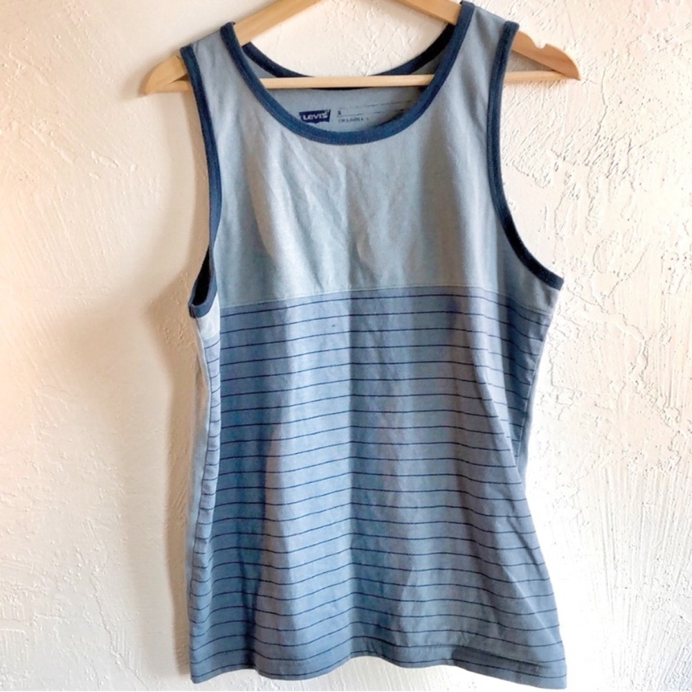 Levis✨Blue Striped Muscle Tank